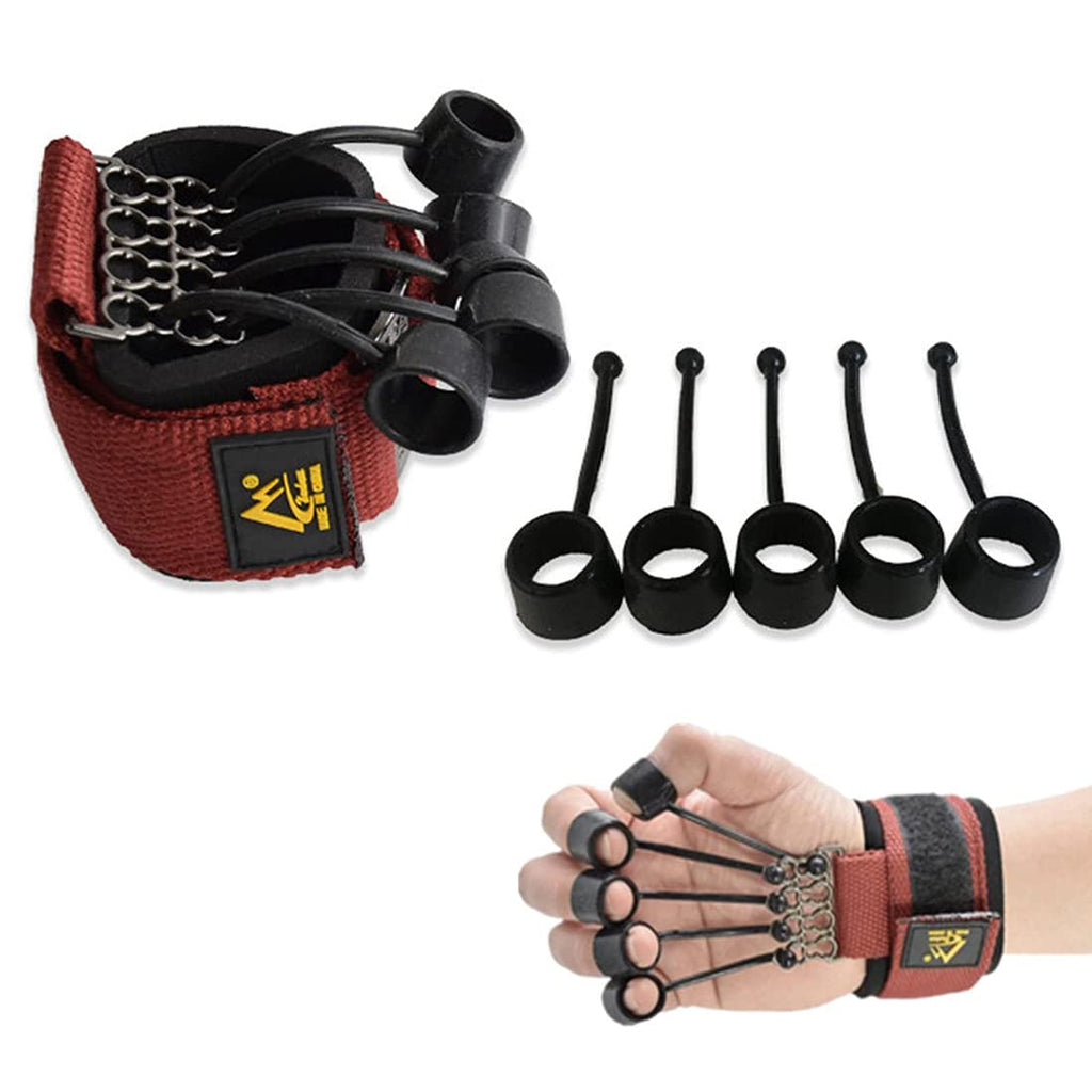 Finger exerciser hand grip strengthener with red wrist strap from IndianChic ecommerce