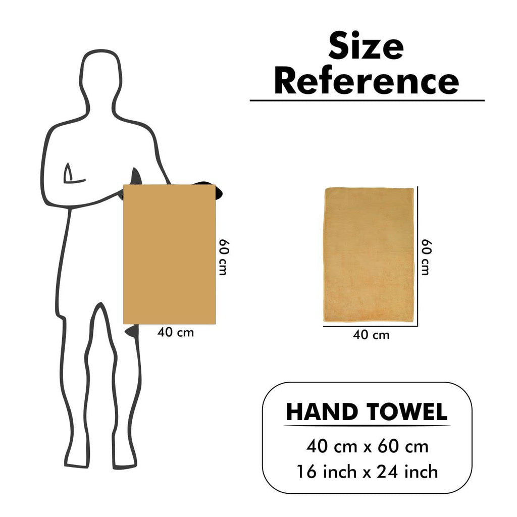 Yellow Weaves Super Soft Microfiber Hand Towels, Gym & Workout Towels 400 GSM, Multicolour 8, Set of 4