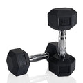 Lifelong PVC Hex Dumbbells Pack of 2 (5kg*2) Black Color for Home Gym Equipment Fitness Barbell|Gym Exercise|Home Workout, Gym Dumbbells|Dumbbells Weights for Men & Women (6 Months Warranty)
