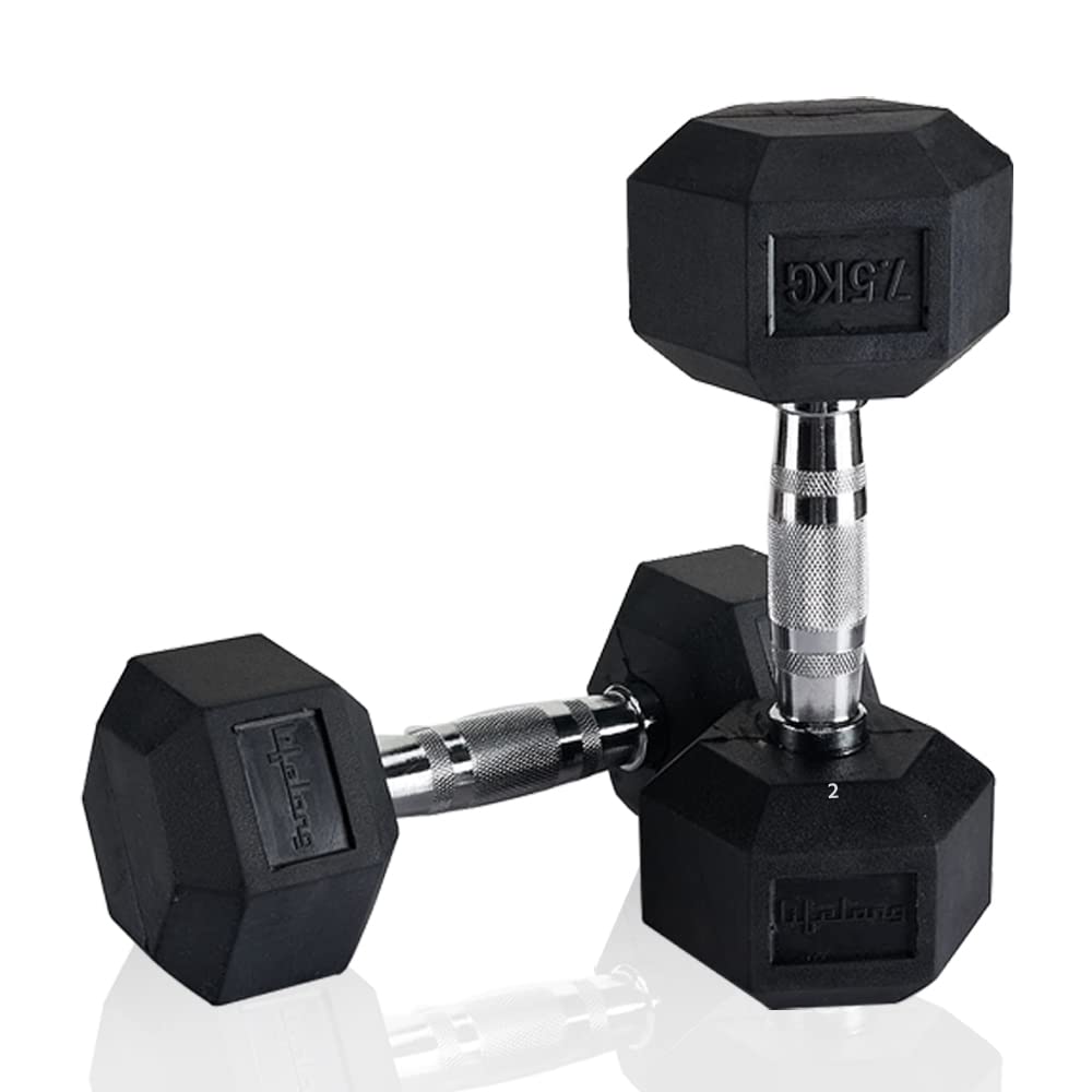 Lifelong PVC Hex Dumbbells Pack of 2 (5kg*2) Black Color for Home Gym Equipment Fitness Barbell|Gym Exercise|Home Workout, Gym Dumbbells|Dumbbells Weights for Men & Women (6 Months Warranty)