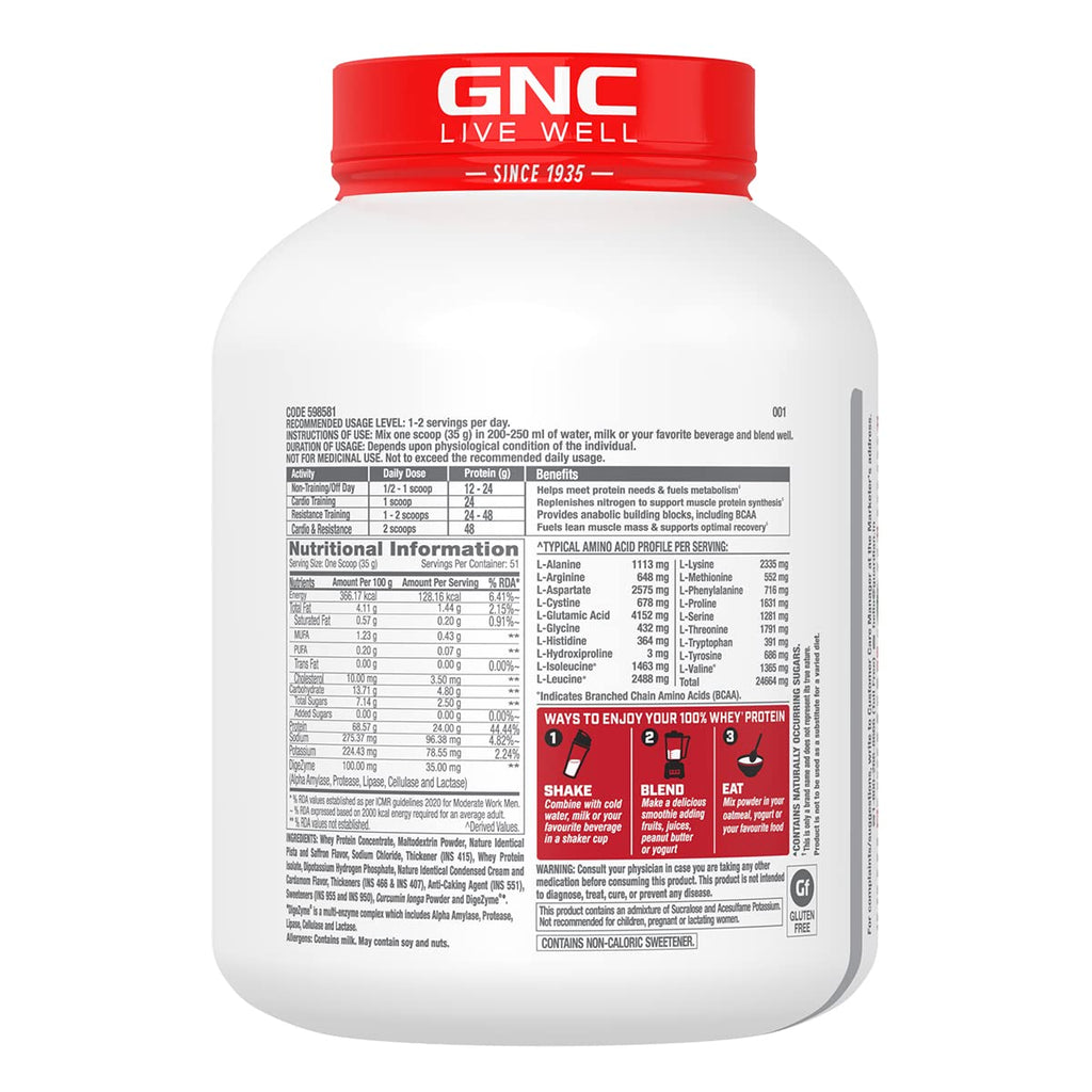 GNC Pro Performance 100% Whey Protein | 2 lbs | Muscle Growth | Muscle Recovery | DigeZyme® For Easy Digestion | Informed Choice Certified | 24g Protein | 5.5g BCAA | Chocolate Fudge | 907 gm