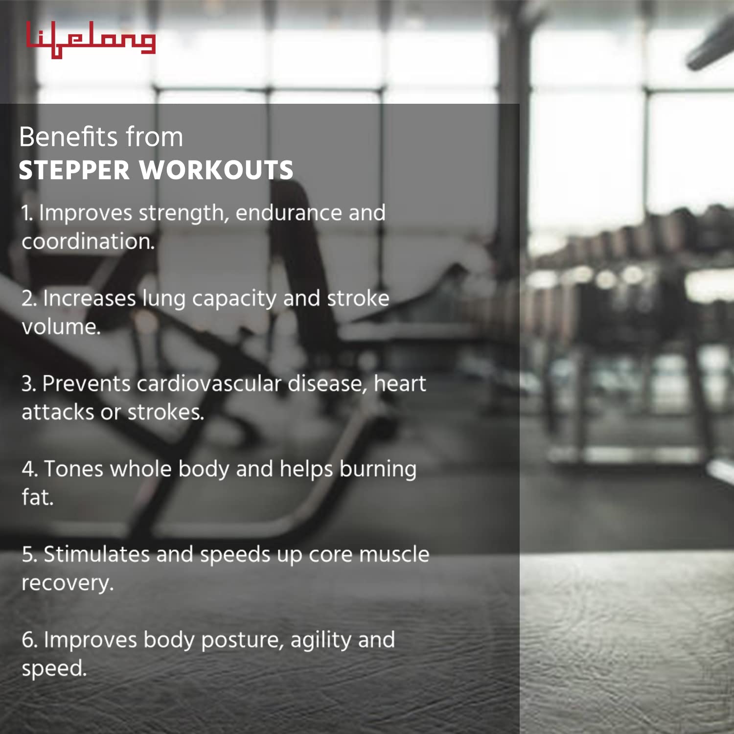 Lifelong Polypropylene Exercise Fitness Stepper for Exercise Aerobics Stepper | Max Weight 200kg