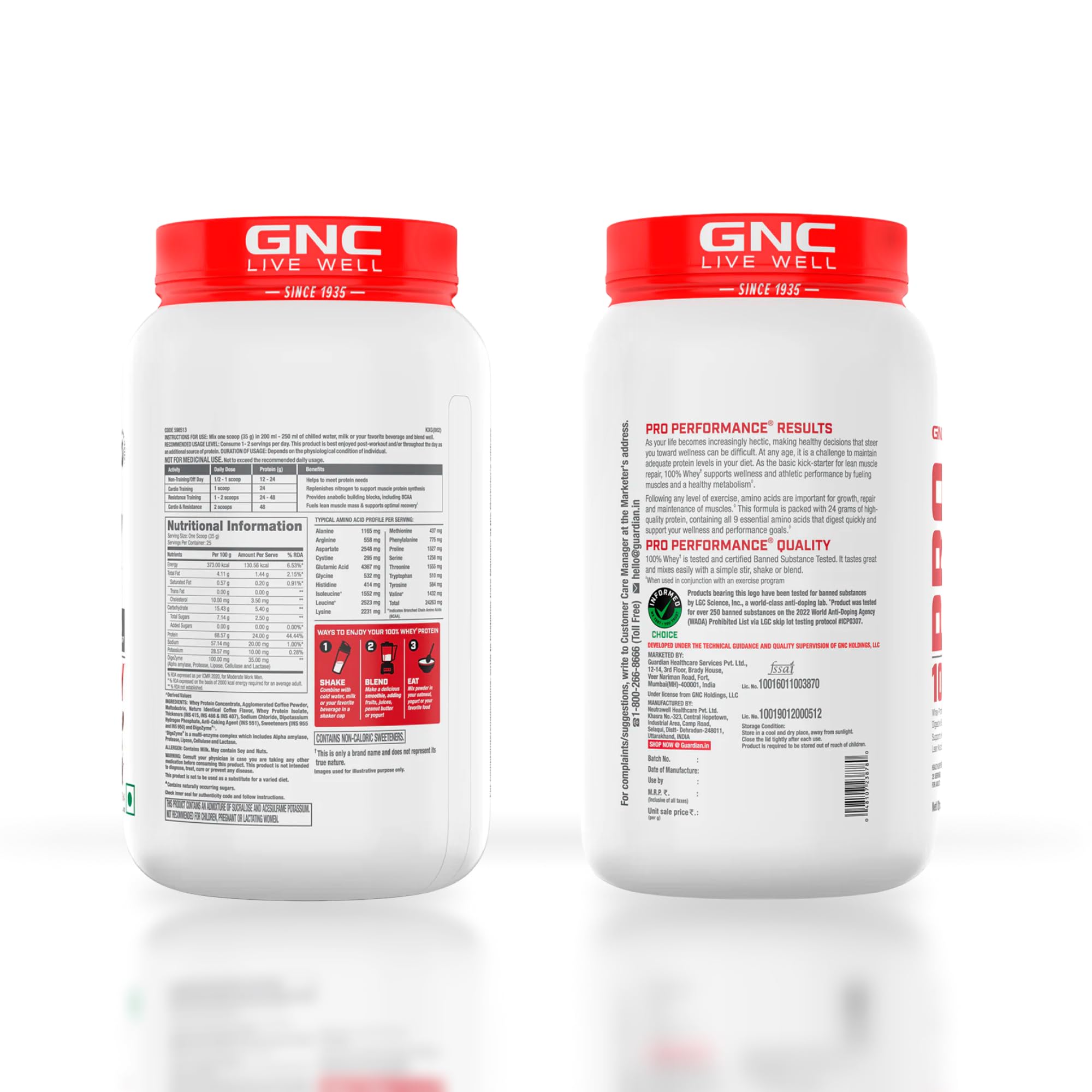 GNC Pro Performance 100% Whey Protein | 2 lbs | Muscle Growth | Muscle Recovery | DigeZyme® For Easy Digestion | Informed Choice Certified | 24g Protein | 5.5g BCAA | Chocolate Fudge | 907 gm