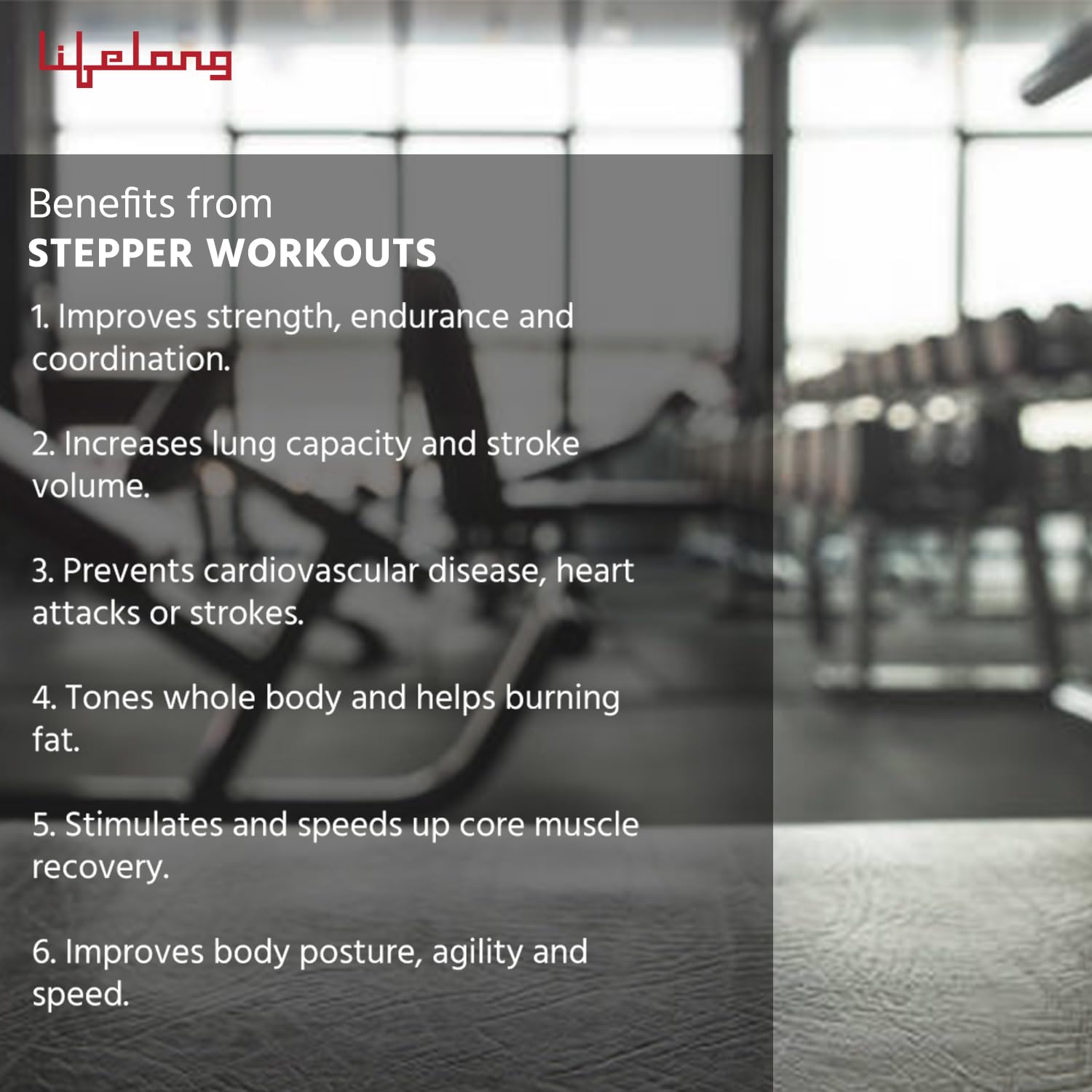 Lifelong Polypropylene Exercise Fitness Stepper for Exercise Aerobics Stepper | Max Weight 200kg