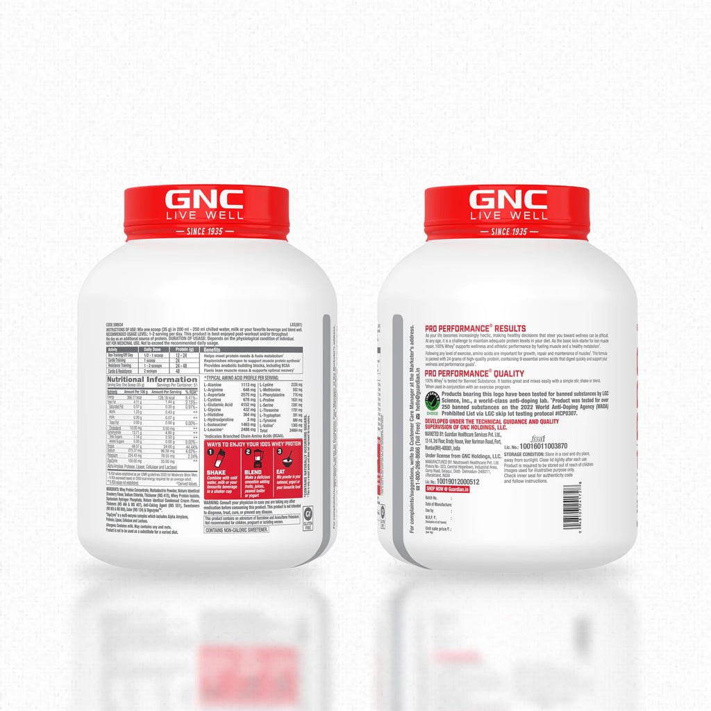 GNC Pro Performance 100% Whey Protein | 2 lbs | Muscle Growth | Muscle Recovery | DigeZyme® For Easy Digestion | Informed Choice Certified | 24g Protein | 5.5g BCAA | Chocolate Fudge | 907 gm
