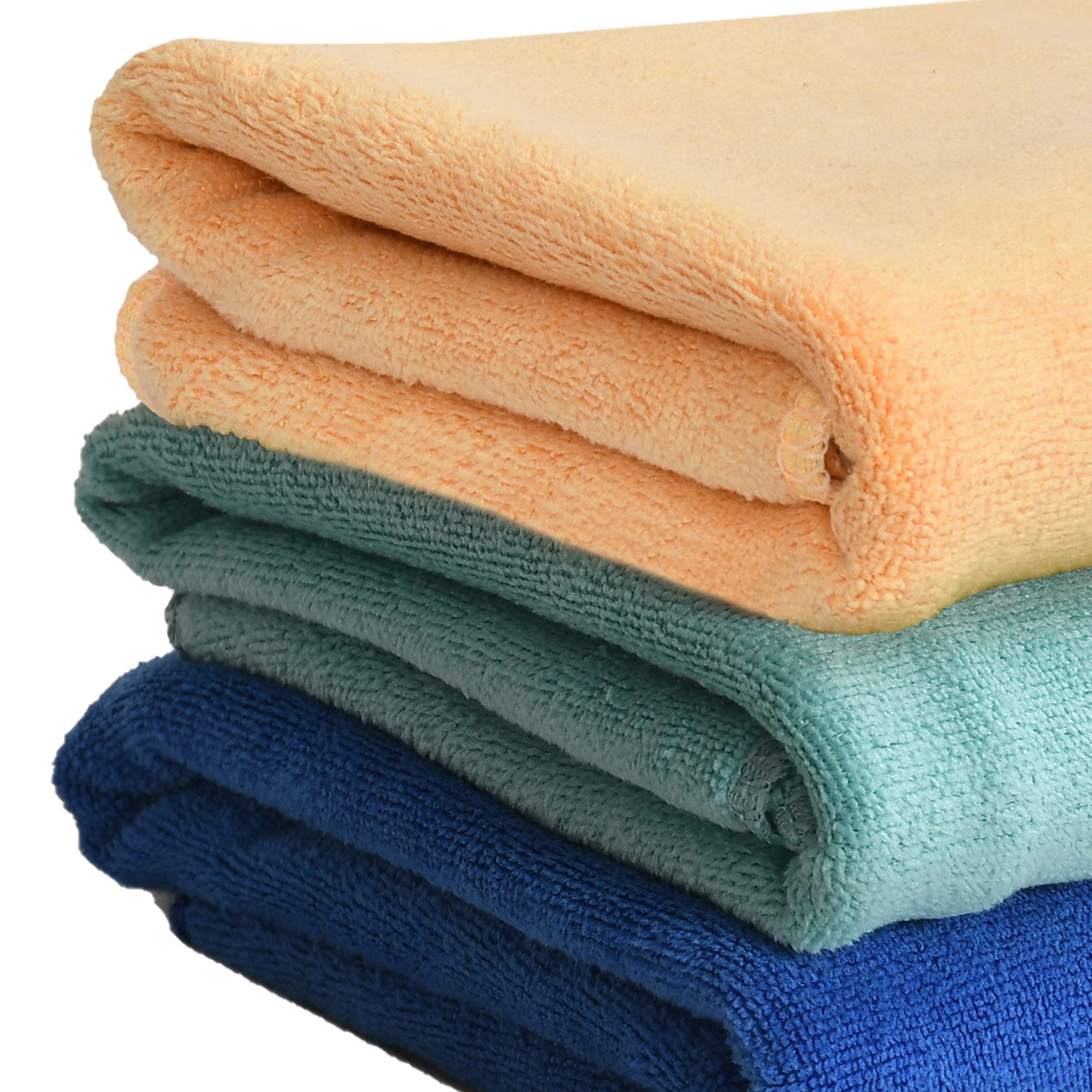 Yellow Weaves Super Soft Microfiber Hand Towels, Gym & Workout Towels 400 GSM, Multicolour 8, Set of 4