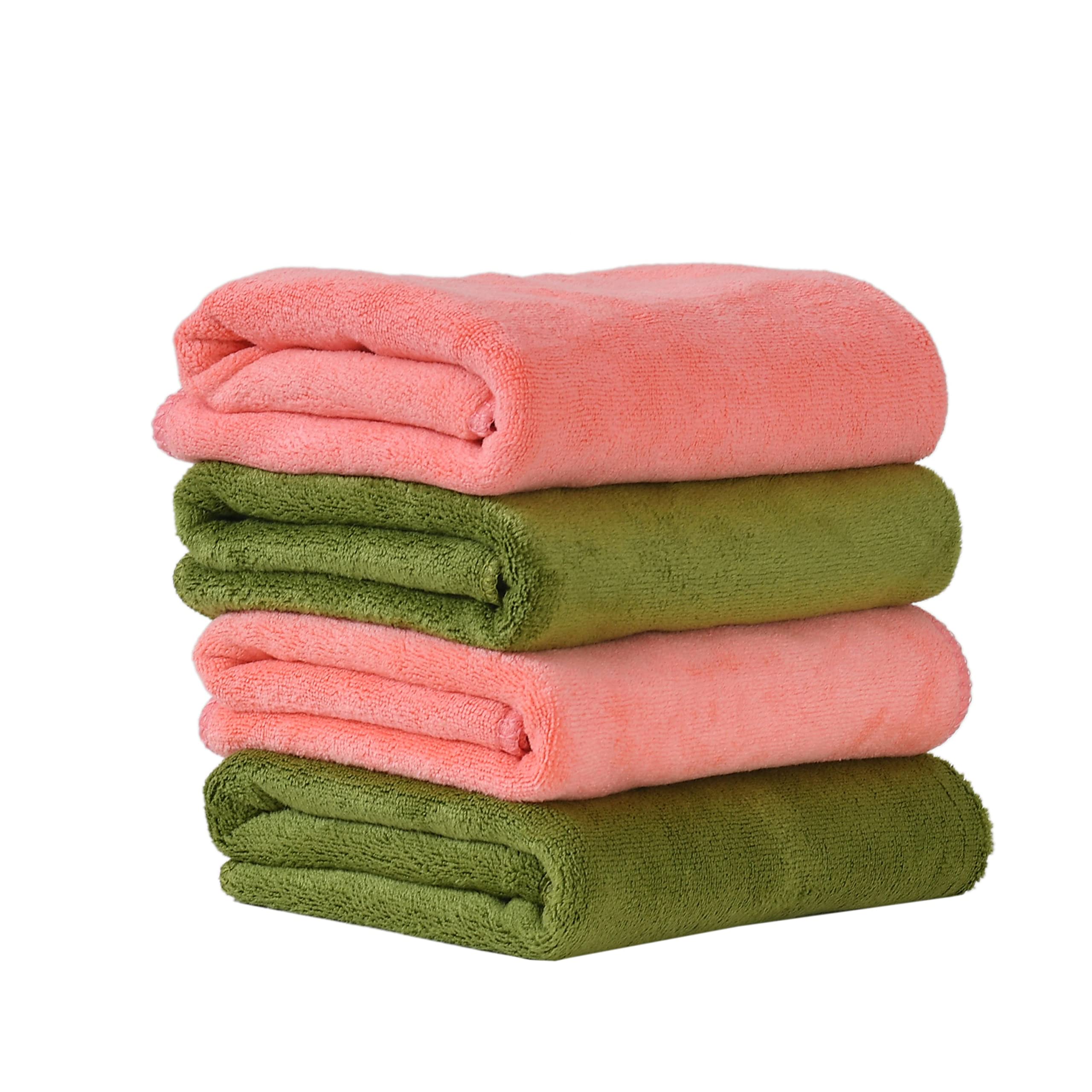 Yellow Weaves Super Soft Microfiber Hand Towels, Gym & Workout Towels 400 GSM, Multicolour 8, Set of 4