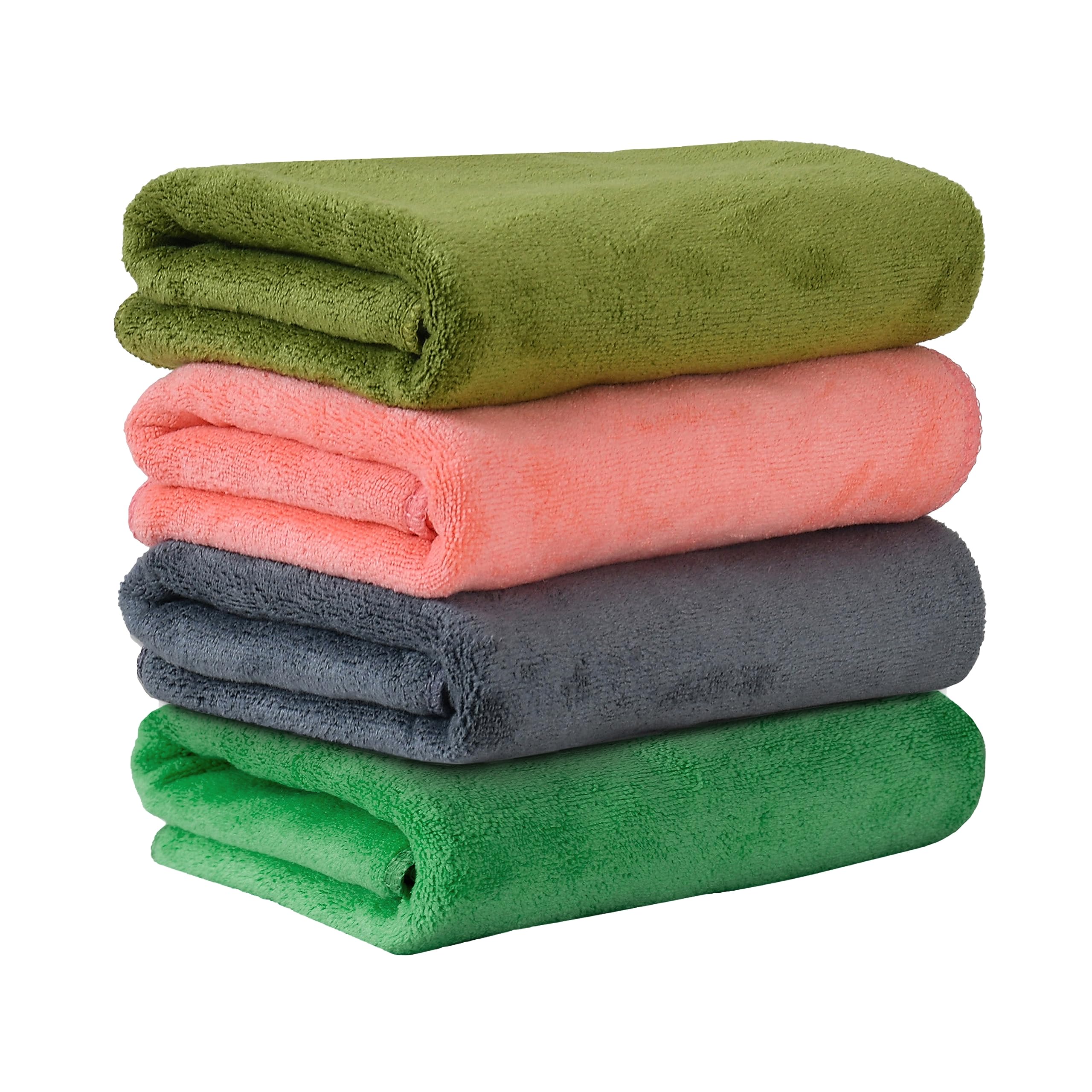 Yellow Weaves Super Soft Microfiber Hand Towels, Gym & Workout Towels 400 GSM, Multicolour 8, Set of 4
