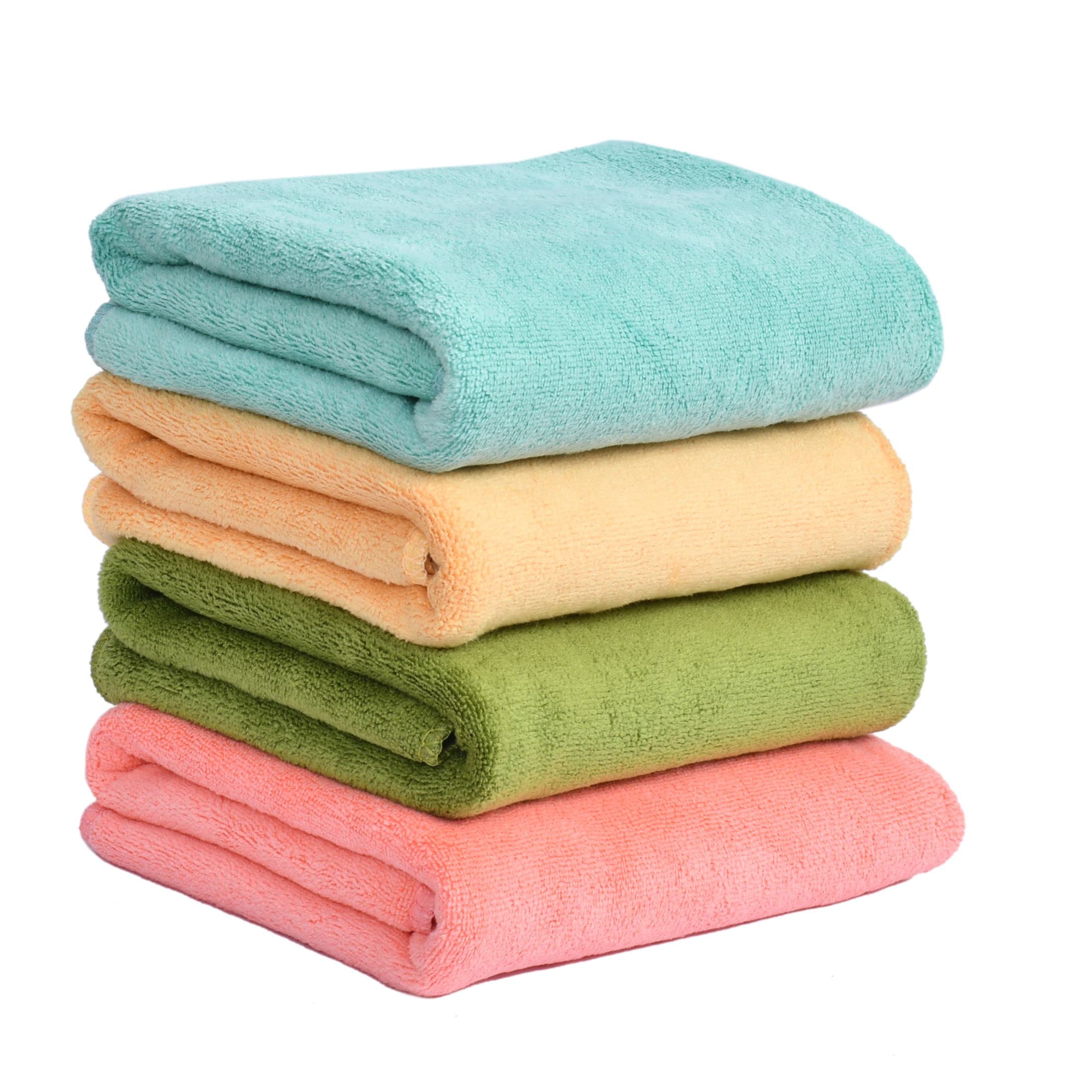 Yellow Weaves Super Soft Microfiber Hand Towels, Gym & Workout Towels 400 GSM, Multicolour 8, Set of 4
