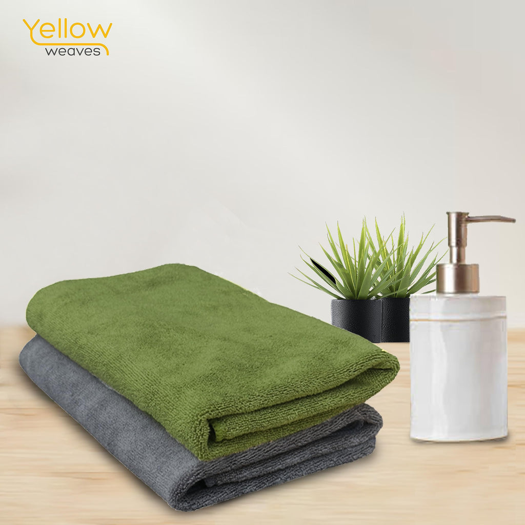 Yellow Weaves Super Soft Microfiber Hand Towels, Gym & Workout Towels 400 GSM, Multicolour 8, Set of 4