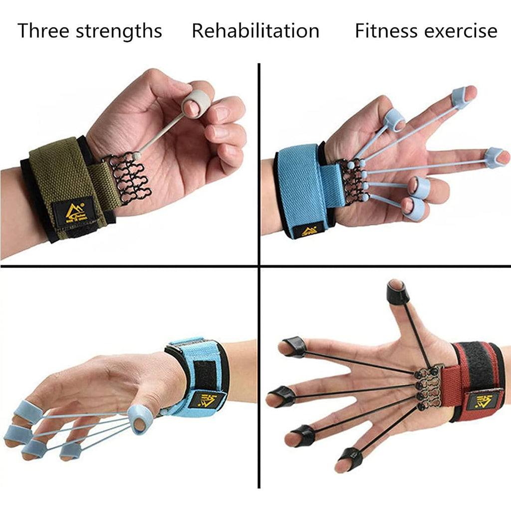 Hand exercise bands for rehabilitation and fitness, shown on wrists, IndianChic ecommerce