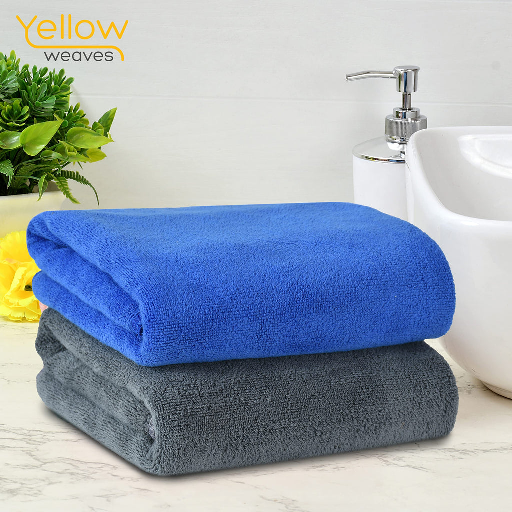Yellow Weaves Super Soft Microfiber Hand Towels, Gym & Workout Towels 400 GSM, Multicolour 8, Set of 4