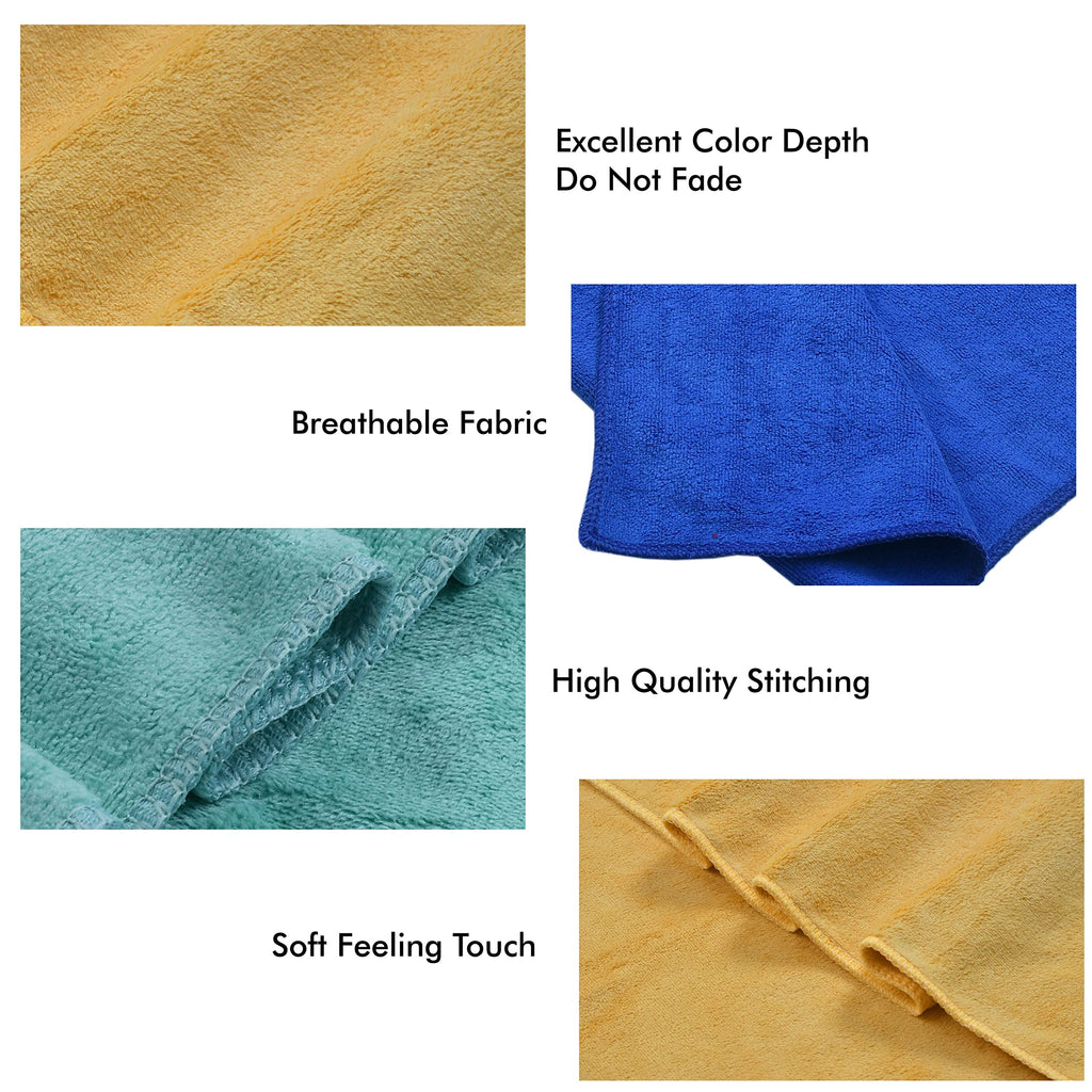 Yellow Weaves Super Soft Microfiber Hand Towels, Gym & Workout Towels 400 GSM, Multicolour 8, Set of 4