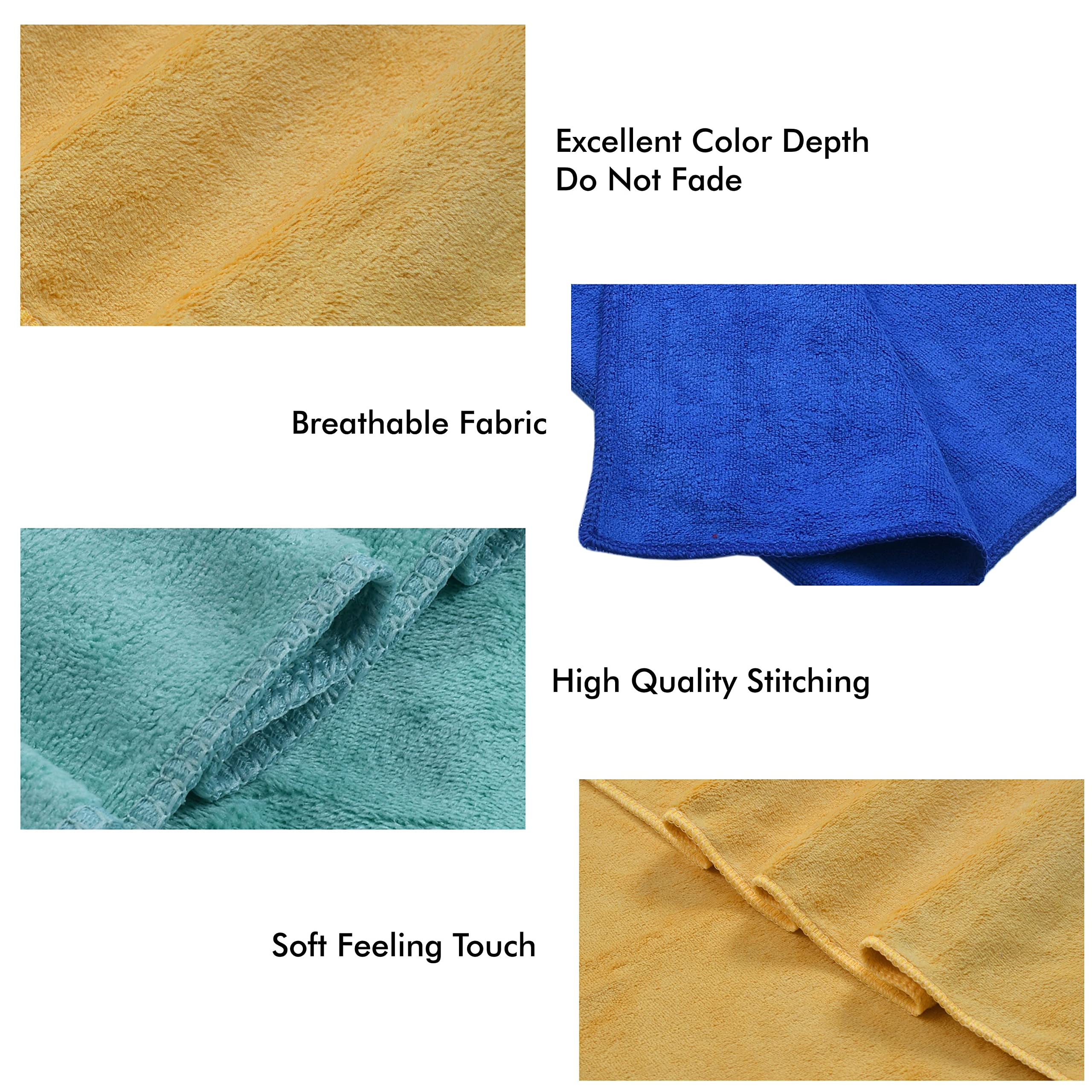 Yellow Weaves Super Soft Microfiber Hand Towels, Gym & Workout Towels 400 GSM, Multicolour 8, Set of 4
