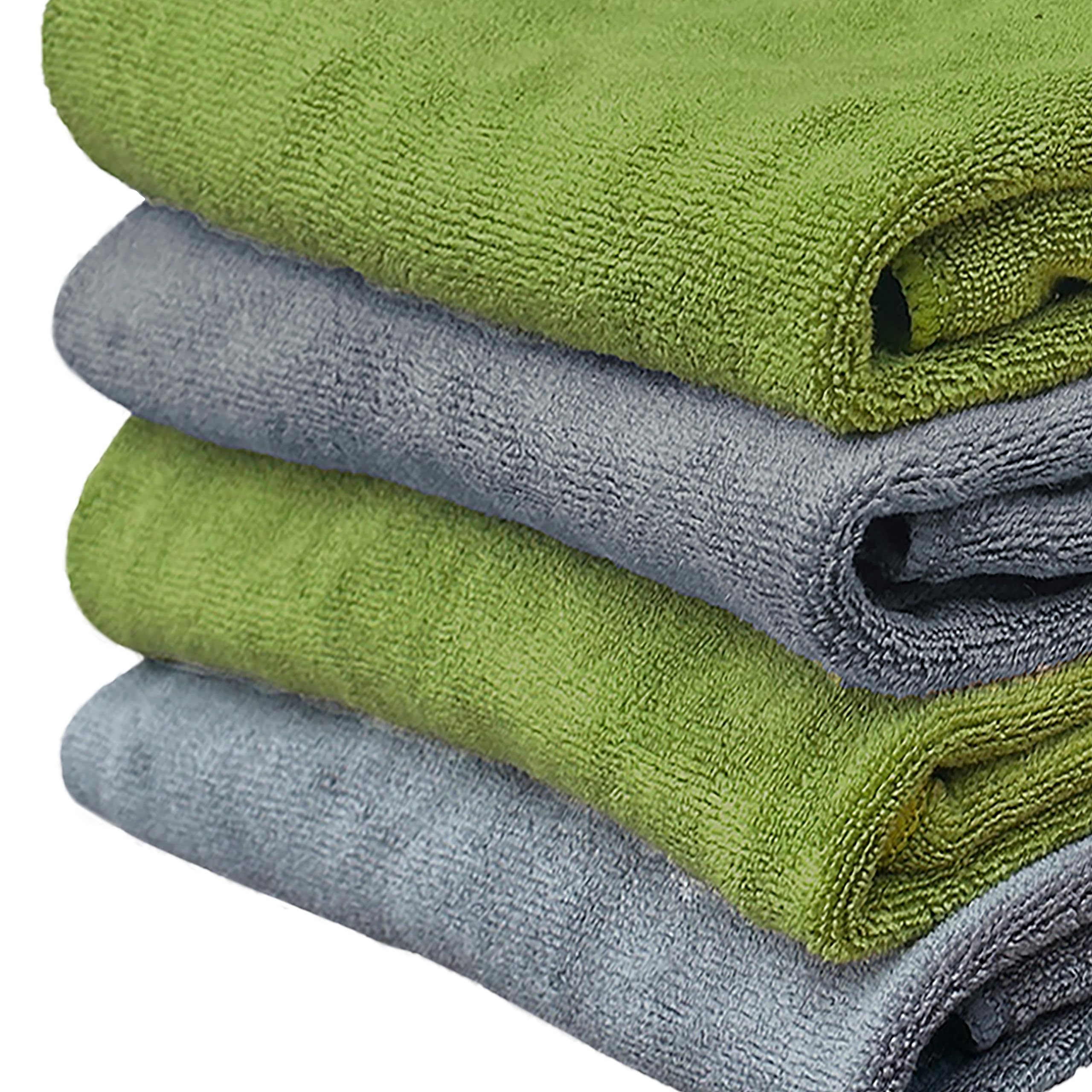 Yellow Weaves Super Soft Microfiber Hand Towels, Gym & Workout Towels 400 GSM, Multicolour 8, Set of 4