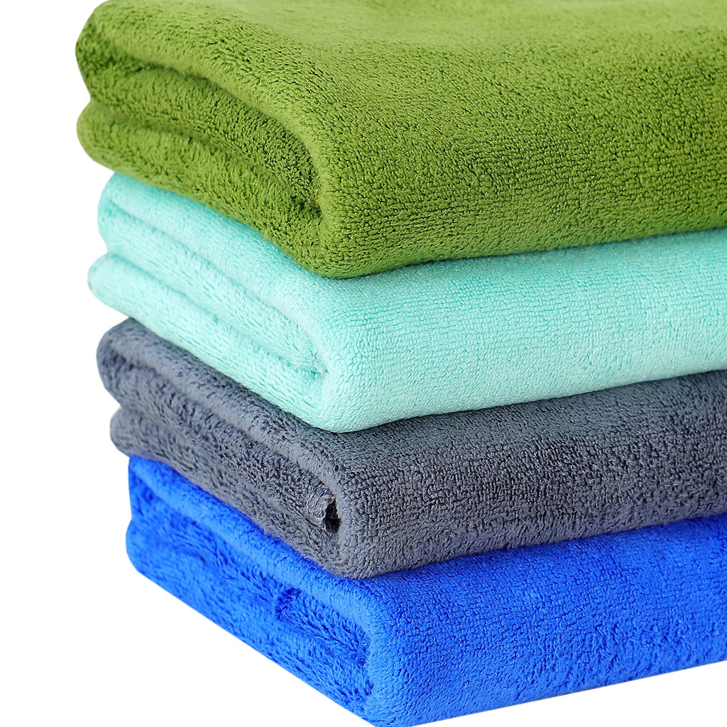 Yellow Weaves Super Soft Microfiber Hand Towels, Gym & Workout Towels 400 GSM, Multicolour 8, Set of 4