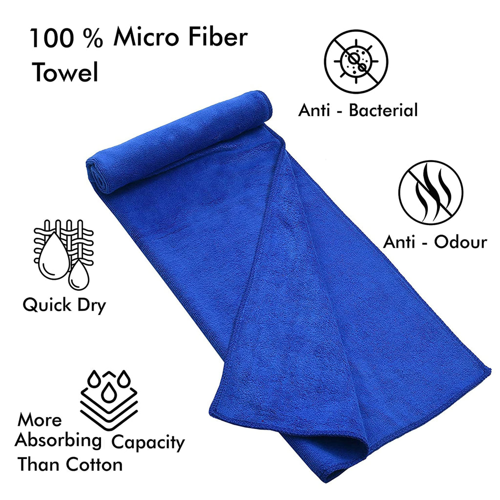 Yellow Weaves Super Soft Microfiber Hand Towels, Gym & Workout Towels 400 GSM, Multicolour 8, Set of 4