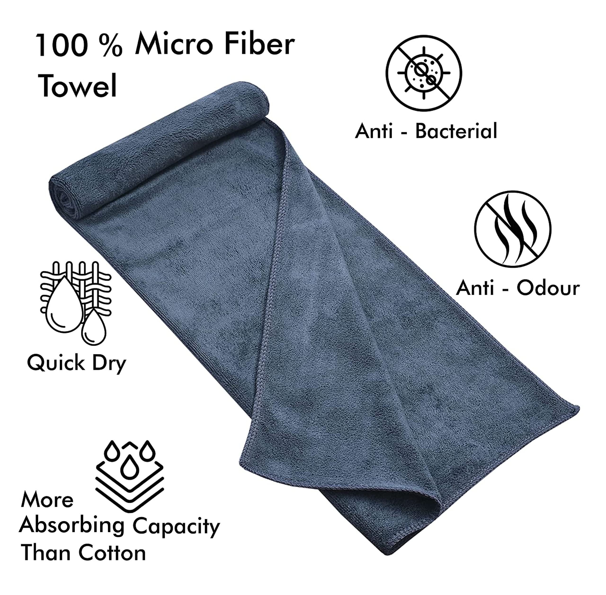 Yellow Weaves Super Soft Microfiber Hand Towels, Gym & Workout Towels 400 GSM, Multicolour 8, Set of 4