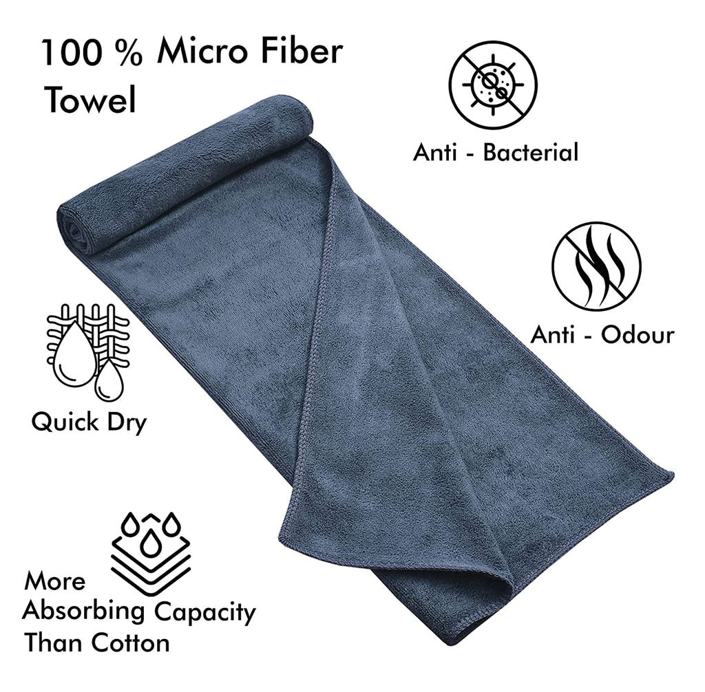 Yellow Weaves Super Soft Microfiber Hand Towels, Gym & Workout Towels 400 GSM, Multicolour 8, Set of 4