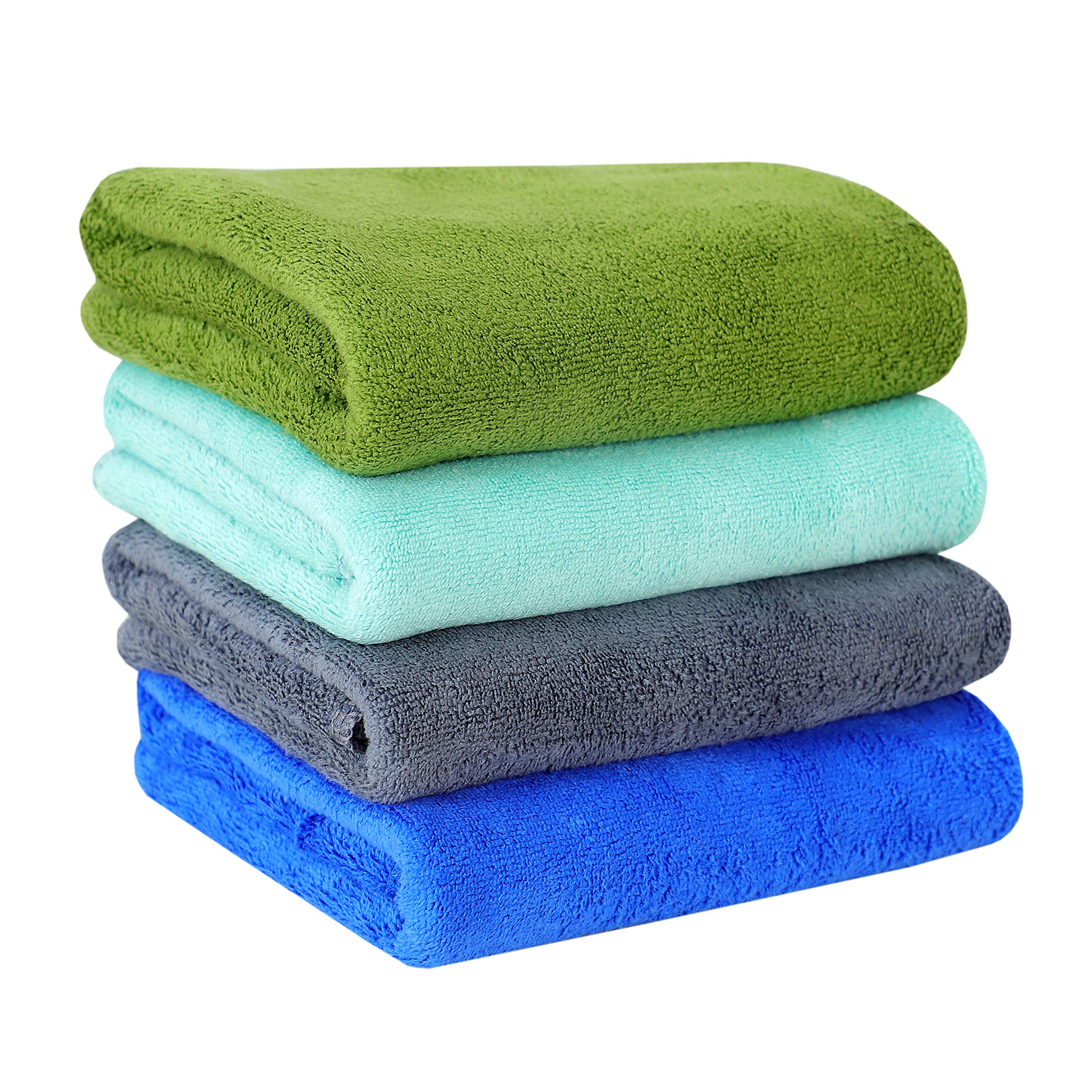 Yellow Weaves Super Soft Microfiber Hand Towels, Gym & Workout Towels 400 GSM, Multicolour 8, Set of 4